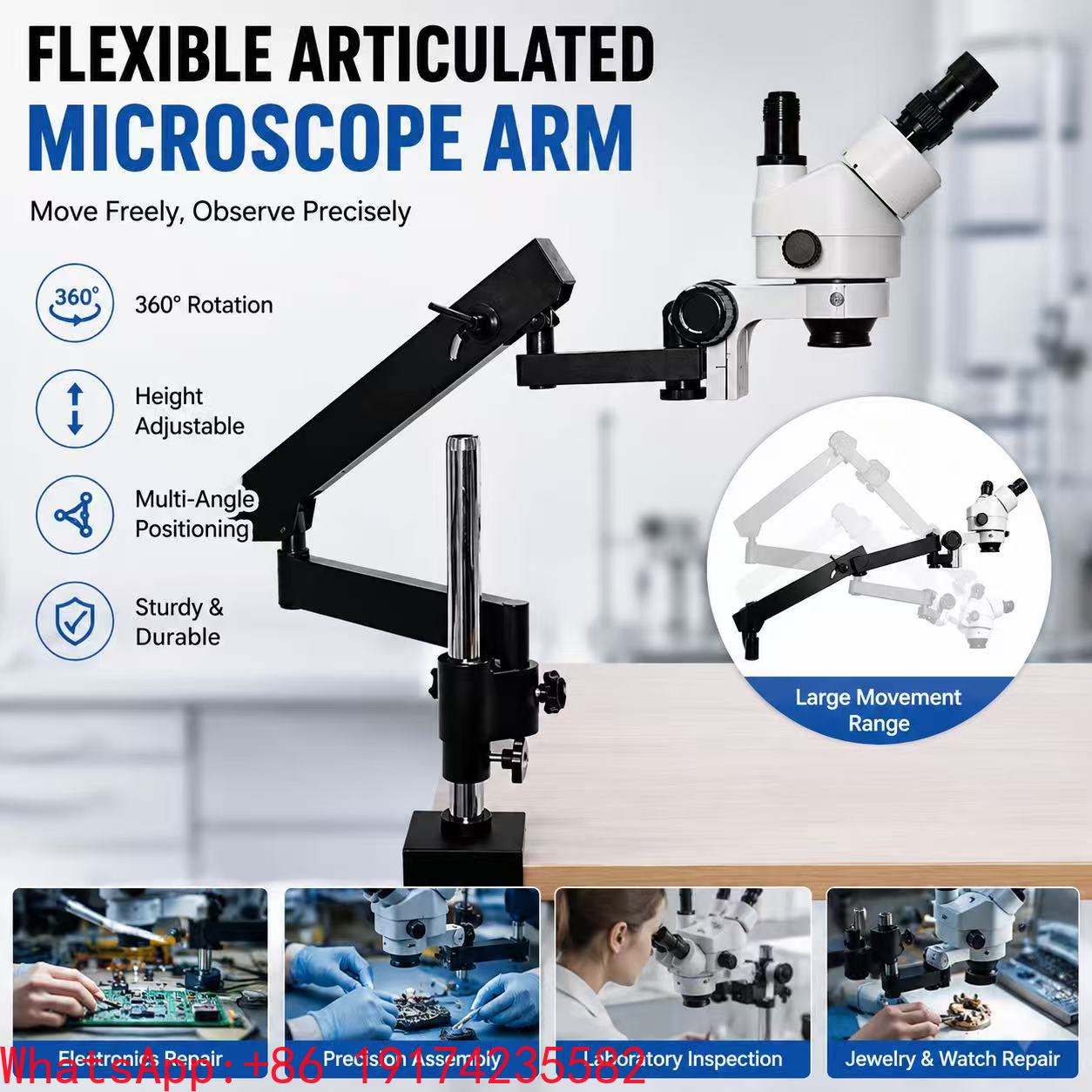 Flexible Moving Articulated Ar - огляд і ціна Articulating Arm Boom Stand Microscope