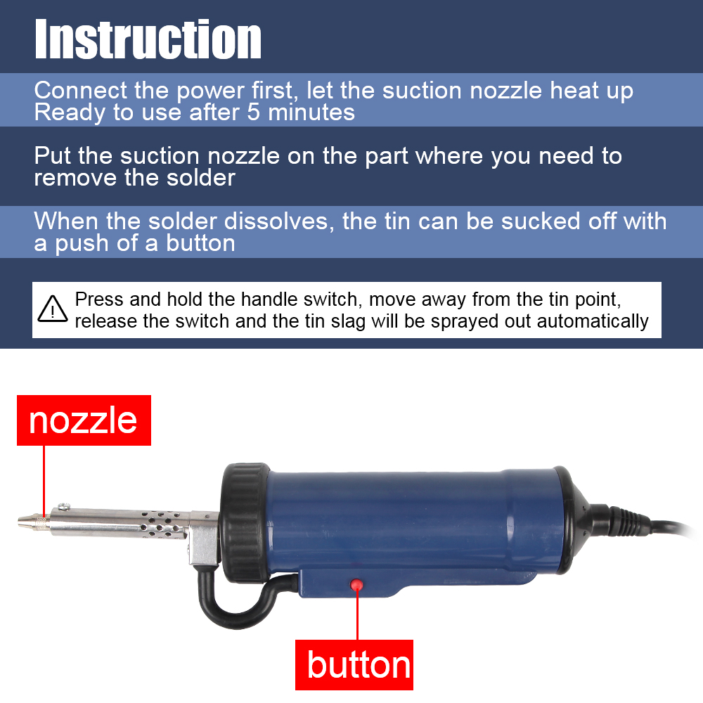 Remove Pump with 3 Suction Noz - огляд і ціна Desoldering Pump Electric Vacuum Station